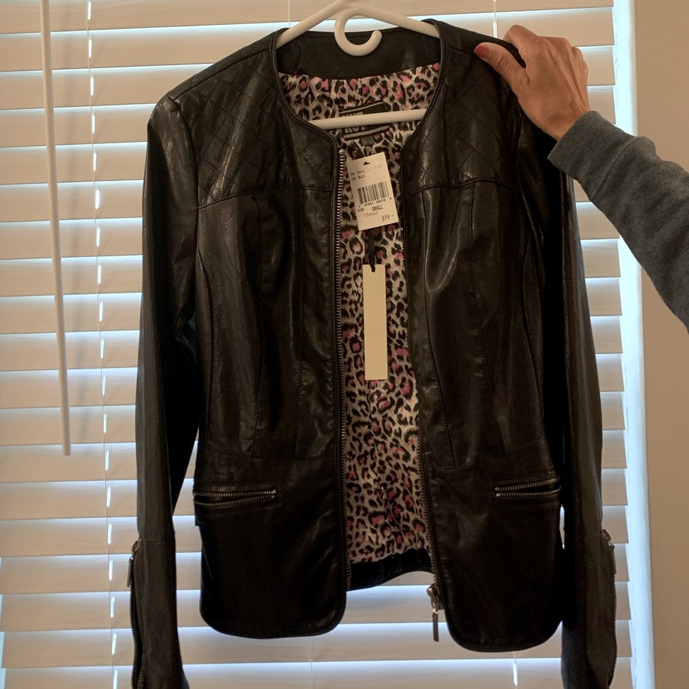 Women’s black leather jacket